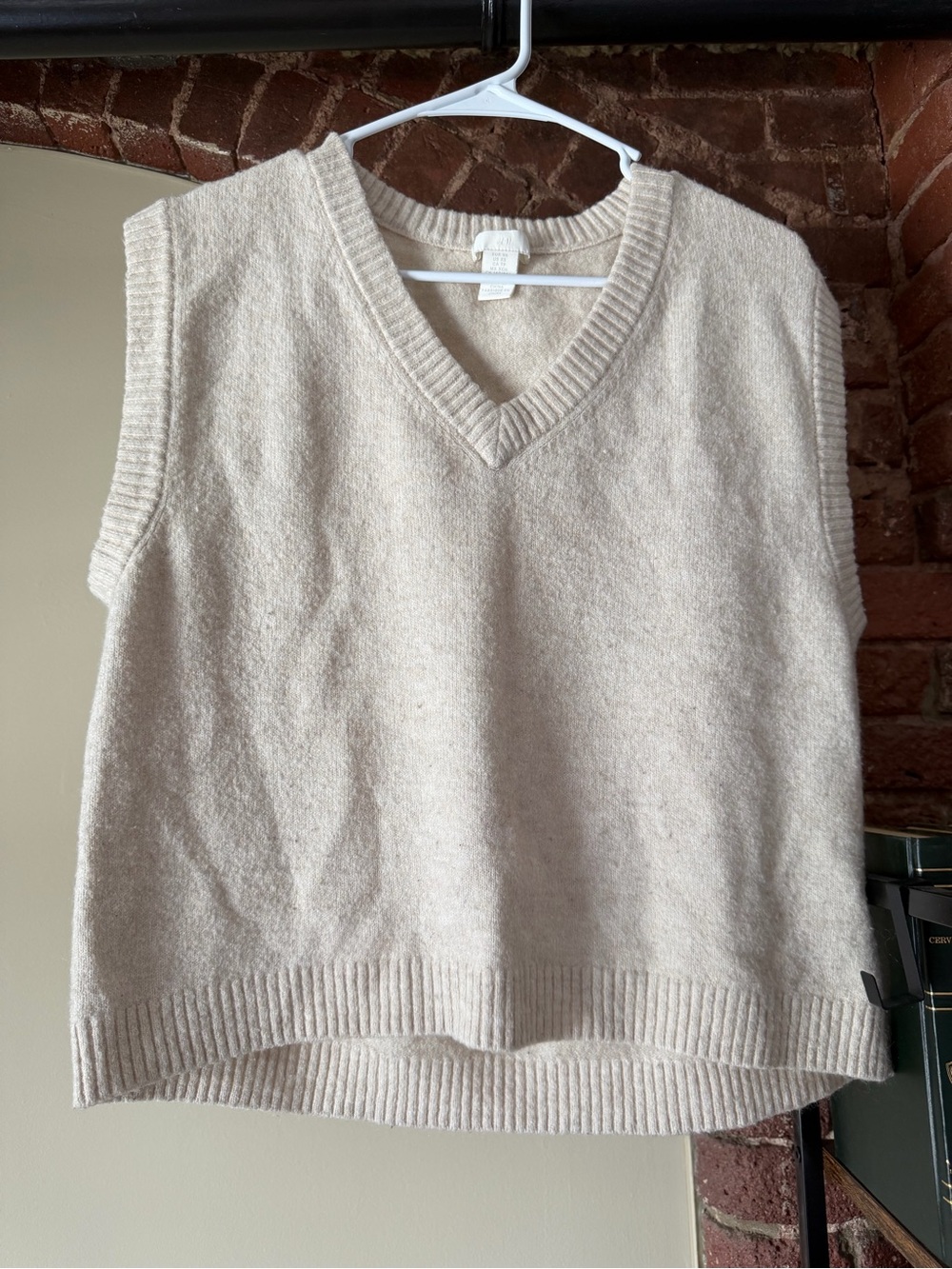 H&M Cream V-Neck Knit Sweater Vest